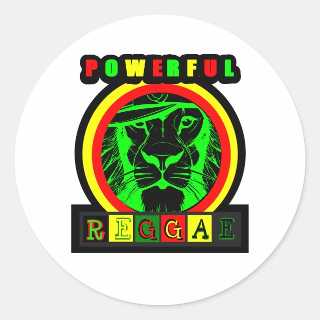 Adesivo Powerful Reggae Runder Aufkleber (Vorderseite)