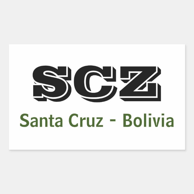 Adesivo SCZ Santa Cruz Bolivia Rechteckiger Aufkleber (Vorderseite)