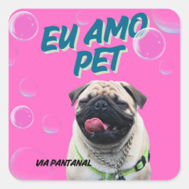 Adesivos Quadrados Pet Rosa Quadratischer Aufkleber