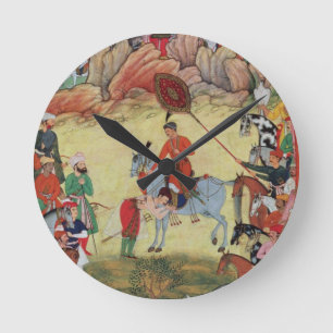 Adham Khan, der Akbar Ehrerbietung bei Sarangpur, Runde Wanduhr