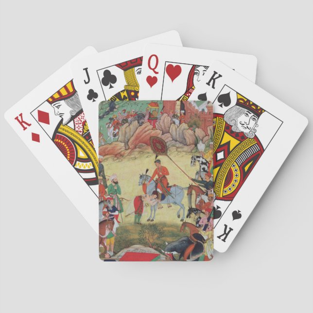 Adham Khan ehrt Akbar in Sarangpur, Ce Spielkarten (Rückseite)