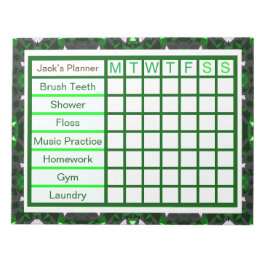 ADHD ADD Boy’s Men’s Weekly Checklist Planner Notizblock