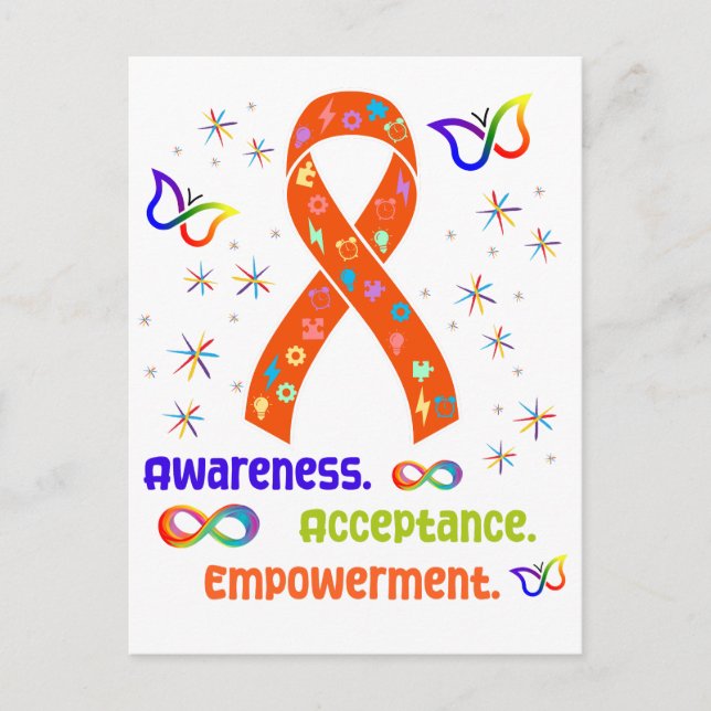 ADHD Advocacy Ribbon Postkarte (Vorderseite)