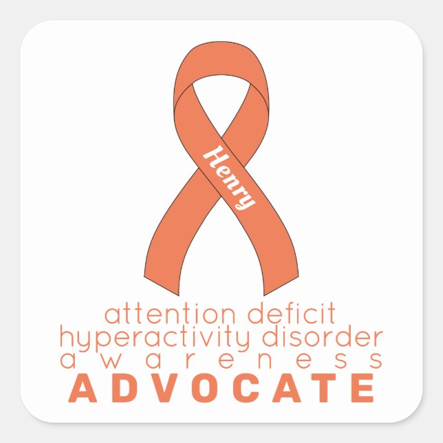 ADHD Advocate Aufkleber auf dem weißen Quadrat (Vorderseite)