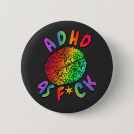 ADHD als F*ck-Regenbogenbraune Button