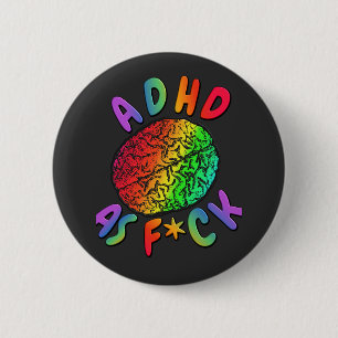 ADHD als F*ck-Regenbogenbraune Button