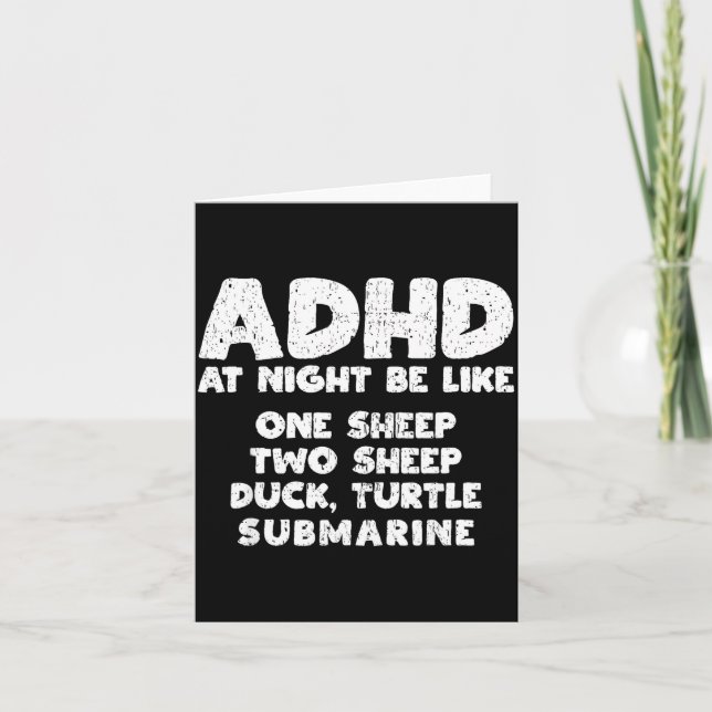 Adhd At Night Be Like Funny Adhd Quote  Karte (Vorderseite)