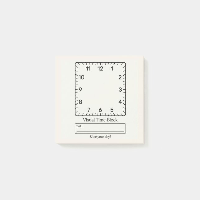 ADHD Autism Visual Time Blocking  Post-it Klebezettel (Vorderseite)