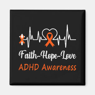 Adhd Awareness Heartbeat Christlicher Cross Faith Magnet