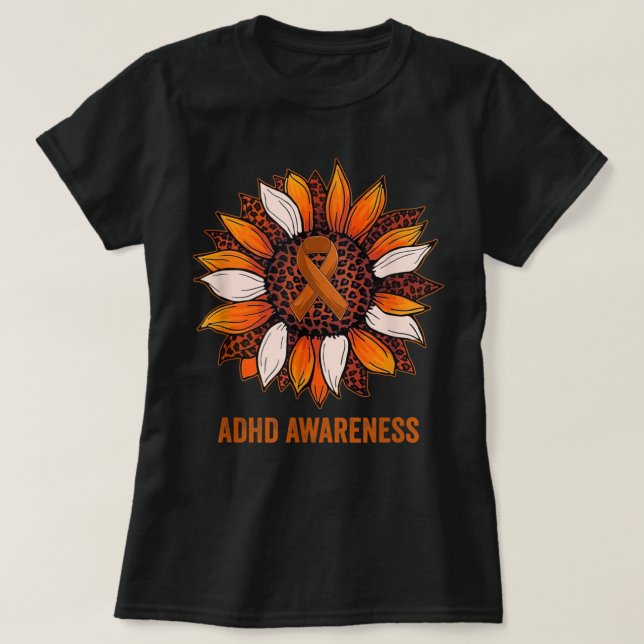 ADHD Awareness Month Orange Ribbon T-Shirt (Design vorne)