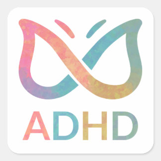 ADHD Butterfly Quadratischer Aufkleber