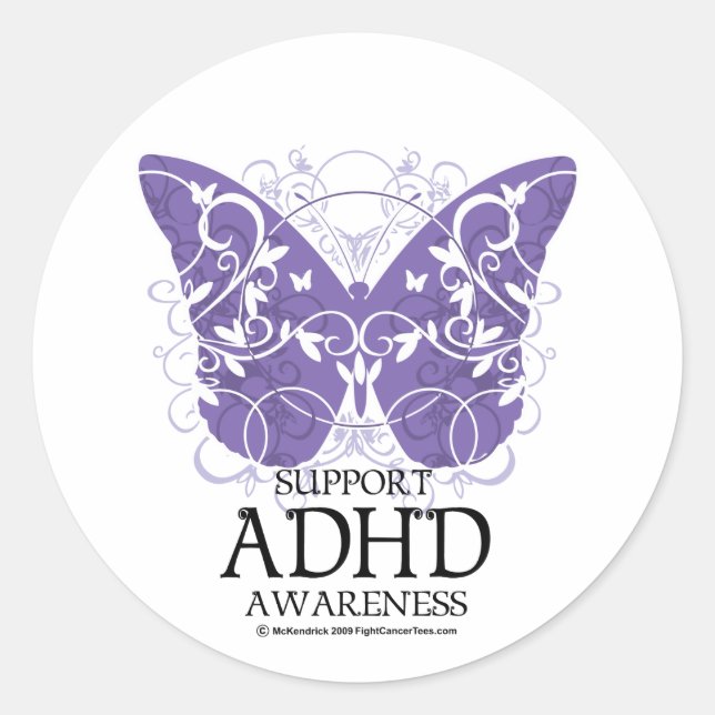 ADHD Butterfly Runder Aufkleber (Vorderseite)