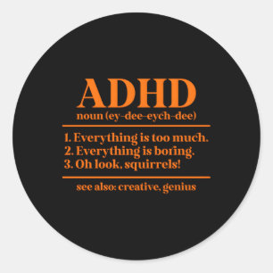 Adhd Definition Adhd Adwareness Month Adhd Warrior Runder Aufkleber
