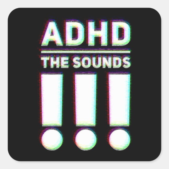 ADHD die Töne! Pastellfarben Quadratischer Aufkleber (Vorderseite)