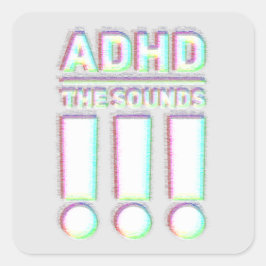 ADHD die Töne! Pastellfarben Quadratischer Aufkleber