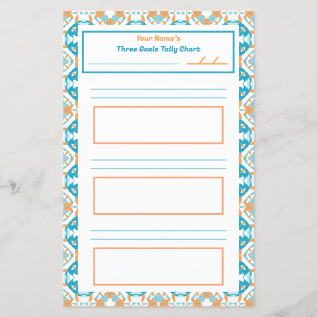 ADHD Girl's Goal Habit Tracker Tally Chart Kühlsch Flyer (Vorne)