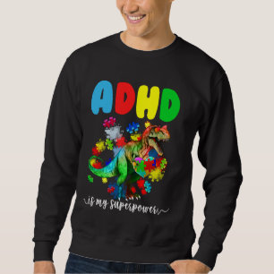 ADHD ist mein Superpower Dinosaurier Puzzle für Ki Sweatshirt