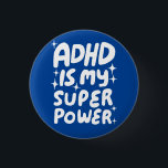 ADHD ist mein Superpower Fun Bubble Letters Blue Button<br><div class="desc">Handgefertigte Knopfkunst für Sie! Passen Sie mit Ihrem eigenen Text an oder ändern Sie die Farben. Karo meinen Shop für viel mehr Farben und Designs oder lass mir wissen,  wenn Sie etwas Sonderanfertigungen wollen!</div>