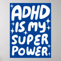 ADHD ist mein Superpower Fun Bubble Letters Blue