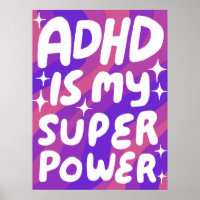 ADHD ist meine Superpower Fun Bubble Letters Lila