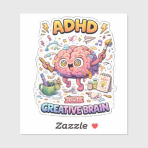 ADHD Kreativer Gehirn Aufkleber aus Vinyl