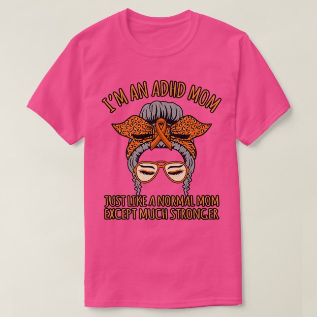 ADHD-Mama Behinderungsbewusstsein Orange Ribbon Gr T-Shirt (Design vorne)