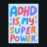 ADHD Super Power Fun Bubble Letters CUSTOM Postkarte<br><div class="desc">Handgemachte Karte für Sie! Passen Sie mit Ihrem eigenen Text an oder ändern Sie die Farben. Karo meinen Shop für viel mehr Farben und Designs oder lass mir wissen,  wenn Sie etwas Sonderanfertigungen wollen!</div>
