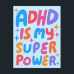 ADHD Super Power Fun Bubble Letters CUSTOM Postkarte<br><div class="desc">Handgemachte Karte für Sie! Passen Sie mit Ihrem eigenen Text an oder ändern Sie die Farben. Karo meinen Shop für viel mehr Farben und Designs oder lass mir wissen,  wenn Sie etwas Sonderanfertigungen wollen!</div>