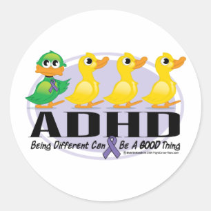 ADHD Ugly Duckling Runder Aufkleber