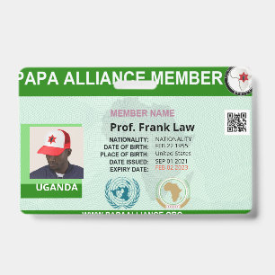 adhésion PAPA de 2 ans avec badge de carte d'ident