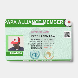 adhésion PAPA de 2 ans avec badge de carte d'ident