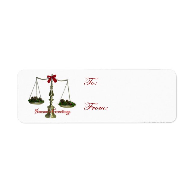 Adhesive Legal Scales Holiday Gift Tags (Vorne)