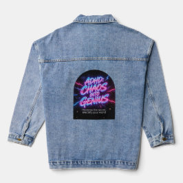 ADHS Chaos in Genie Neon-Motivationszitat Jeansjacke