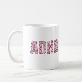 ADHS-Gehirn-Buchstaben - Rosa & Beige Anatomie-Tex Kaffeetasse