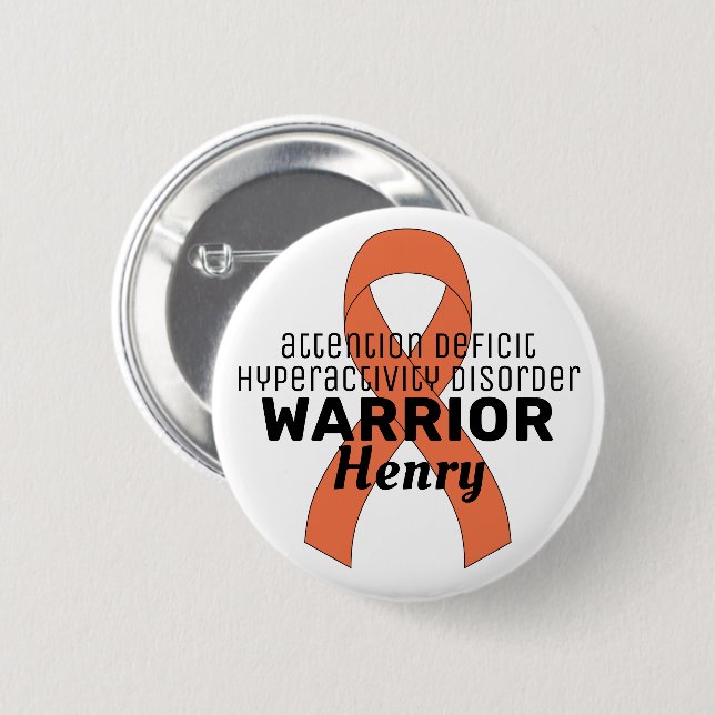 ADHS-Krieger-Schleife Weißer Knopf Button (Vorne & Hinten)
