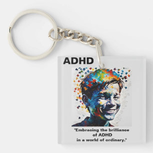 ADHS lebt die Brillanz des ADHS-Aufklebers Schlüsselanhänger
