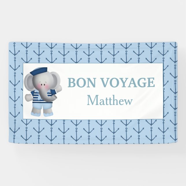 Adieu Adieu Sailor Ancre Party Bannière (Horizontal)