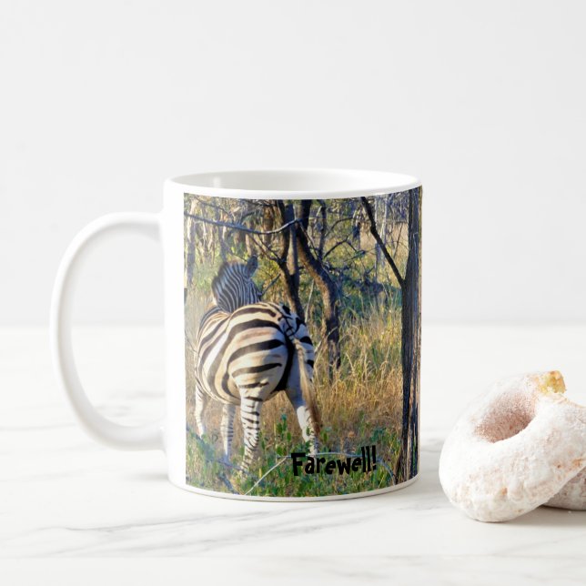 Adieu Afrique du Sud Zebra Mug (Avec donut)