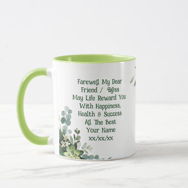 Adieu Laisser Mug Ajouter son propre texte Poème m (Gauche)