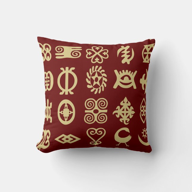 Adinkra, afrikanische Symbole, Afrika, Klugheit Kissen (Vorderseite)