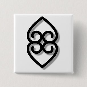 Adinkra - earth-BW Button