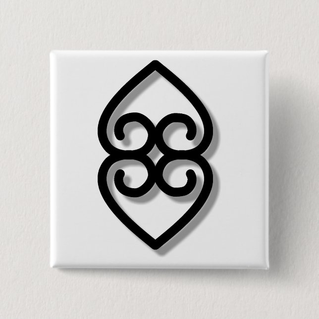 Adinkra - earth-BW Button (Vorderseite)