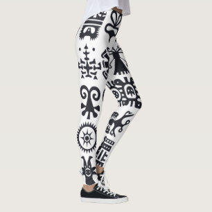 Adinkra-Leggings Tribale Motive Leggings Damen – É