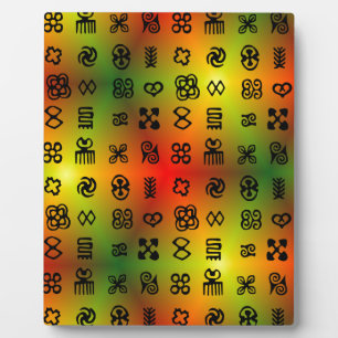 Adinkra Symbole mit afrikanischen Farben Fotoplatte