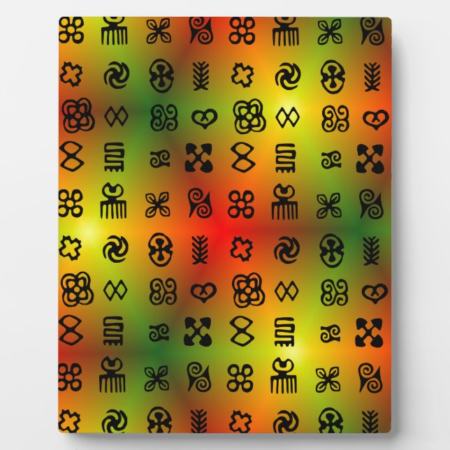 Adinkra Symbole mit afrikanischen Farben Fotoplatte (Vorderseite)