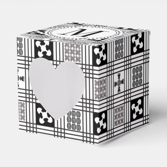 Adinkra Westafrikanische Textilien Geschenkschachtel (Vorderseite)