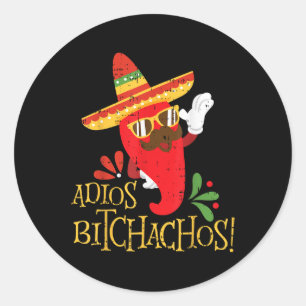 Adios Achos Cinco De Mayo Paprikaschoten zum mexik Runder Aufkleber