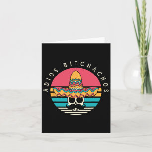 Adios Achos Funny Skull Sombrero Retro Cinco De Ma Karte