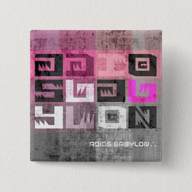 Adios-Babylon-Platten Button (Vorderseite)