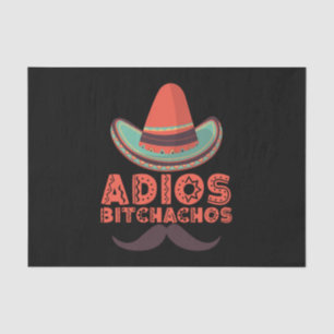 Adios Bitchachos Sombrero Retro Cinco De Mayo Seidenpapier
